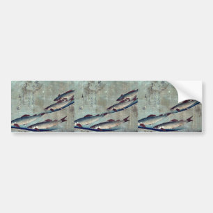 Flussforelle (Ayu) durch Andō, Hiroshige Ukiyo-e. Autoaufkleber