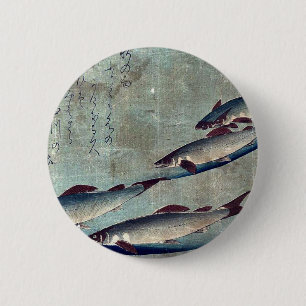 Flussforelle (Ayu) durch Andō, Hiroshige Ukiyo-e. Button