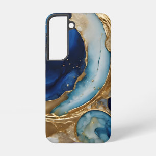 Flüssig abstrakt Gold-Navy Strand Samsung Galaxy Hülle