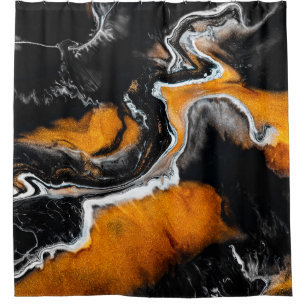 Flüssig-Acrylbild mit kunstvoll gemischten Farben Duschvorhang
