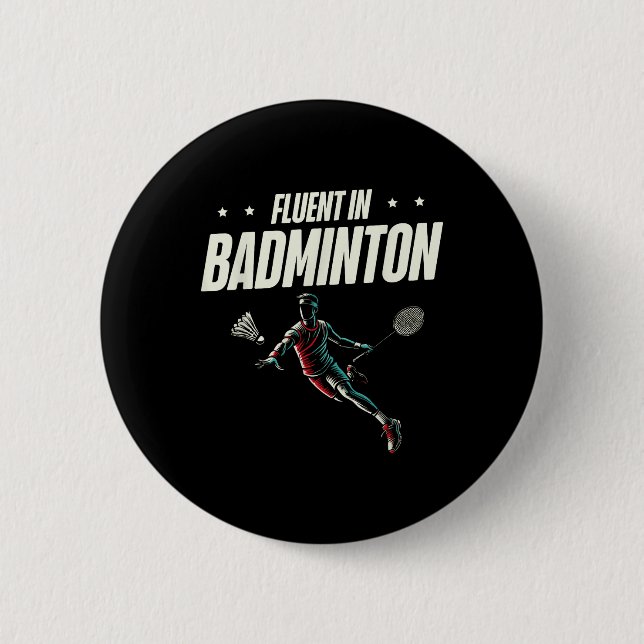 Flüssig im Badminton-Spieler-Shuttle Button (Vorderseite)