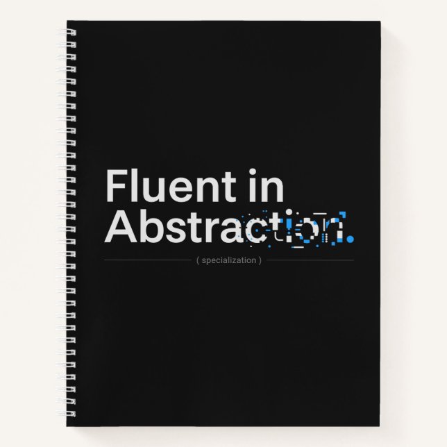 Flüssig in Abstraktion Dark Mode Coding Design Notizbuch (Vorderseite)