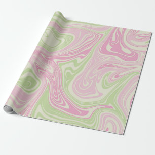 Flüssig-wirbelfarbenes rosa Muster Geschenkpapier