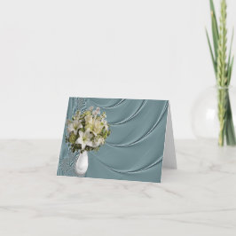 Flüssige aquamarine Satin-Anmerkungs-/Gruß-Karte Karte