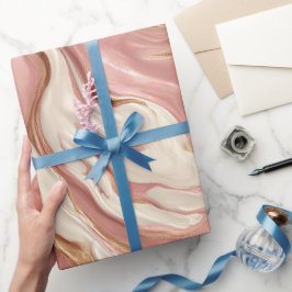 Flüssige Bewegung Roségold Pink Glow Abstrakte Mus Geschenkpapier