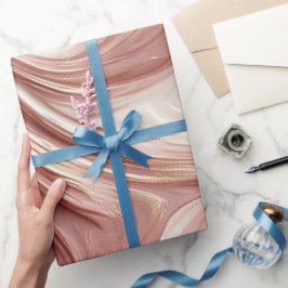 Flüssige Bewegung Roségold Rosa Glow Abstraktes Mu Geschenkpapier