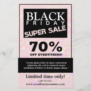 Flüssige Faux-Holografische Rosa-Textur im Angebot Flyer