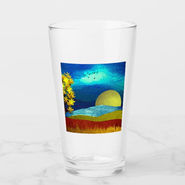 Flüssige Himmelslandschaft Glas (Vorderseite)