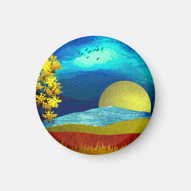 Flüssige Himmelslandschaft Magnet (Vorne)