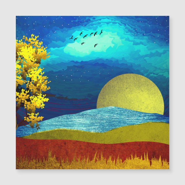 Flüssige Himmelslandschaft Magnetkarte (Vorderseite)