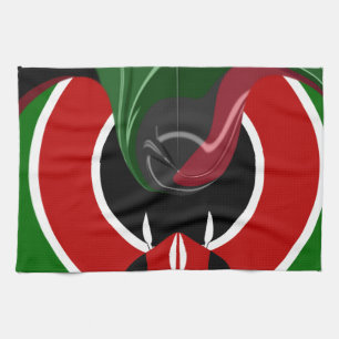 Flüssige kenianische Flagge: Ein modernes Design Geschirrtuch