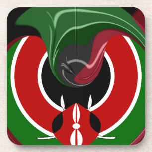 Flüssige kenianische Flagge: Ein modernes Design Getränkeuntersetzer