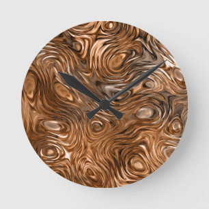 Flüssige "kupferne" Druck-Wanduhr Runde Wanduhr