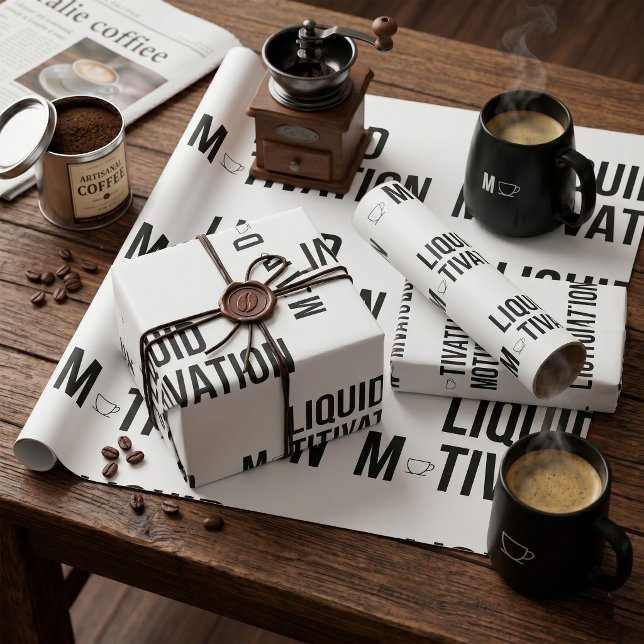 Flüssige Motivation Moderner Kaffeetrinker  Geschenkpapier (Von Creator hochgeladen)