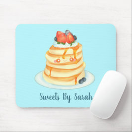 Flüssige Pfannkuchen mit Ahornsirup, Obst und Crem Mousepad