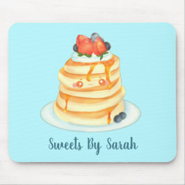 Flüssige Pfannkuchen mit Ahornsirup, Obst und Crem Mousepad