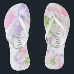 FLÜSSIGE PLATTERBSEN BREITE FLIP FLOPS<br><div class="desc">Bride Sandals für die Kollektion - Blumenchic Hochzeitsstimmung in Rosa und Lavendel mit hübscher Kalligraphie und modernen Schriftart</div>