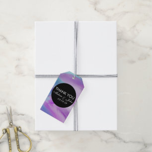 Flüssige Tinte Farbige Lila Marmor Wirbel Danke Geschenkanhänger