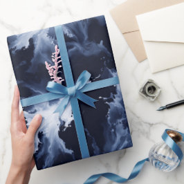 Flüssige Tinte Schwarzes Indigo-Spritzer abstrakte Geschenkpapier