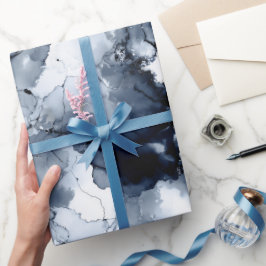 Flüssige Tinte Schwarzes Indigo-Spritzer-Abstraktm Geschenkpapier