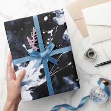 Flüssige Tinte Schwarzes Indigo-Spritzer-Abstraktm
