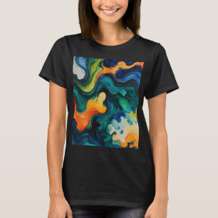 Flüssige Traumlandschaft – Abstrakter Aquarell-Flo T-Shirt