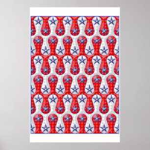 flüssige US Flagge Poster