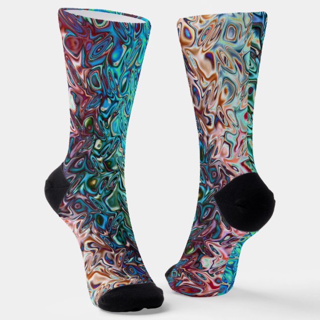 Flüssiger Blauer Gel Abstrakt Socken (Gewinkelt)