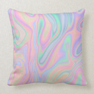 Flüssiger bunter abstrakter Regenbogen Kissen