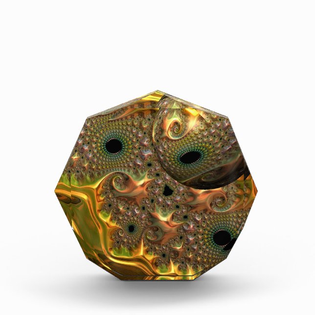 Flüssiger Gold-Fraktal-Traum  Fotoblock (Vorderseite)