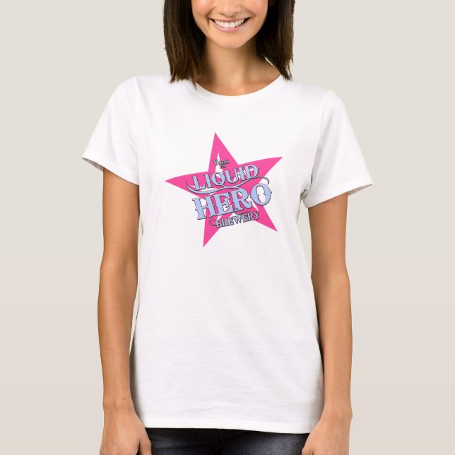 Flüssiger Held - rosa Aufkleber T-Shirt (Vorderseite)
