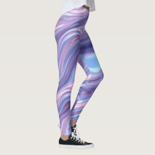 Flüssiger holografischer Fluss – Nahtloses Abstrak Leggings