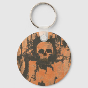 Flüssiger Kupfer-Totenkopf Schlüsselanhänger