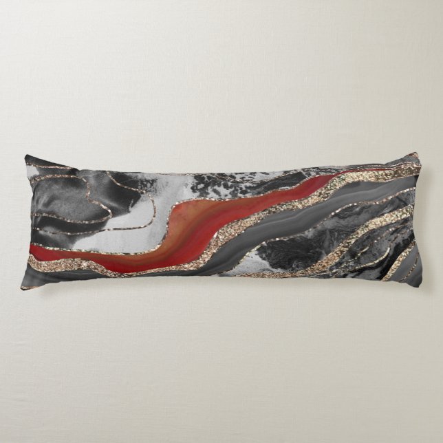 Flüssiger Marmor Agate Glitzer Glam #13 Imitats Gl Seitenschläferkissen (Vorderseite)