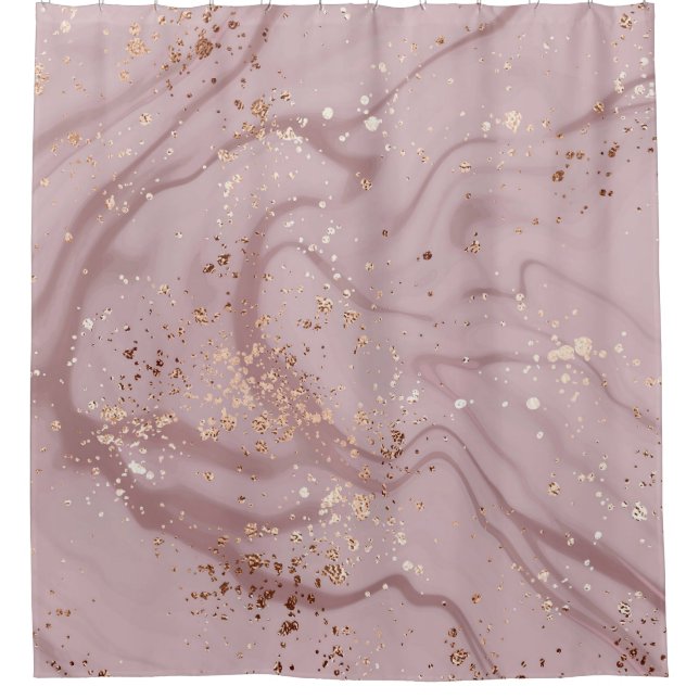 Flüssiger Marmor: Rose Gold Artistry. Duschvorhang (Vorderseite)
