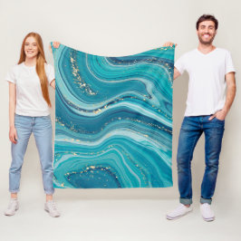 Flüssiger Marmor und Glitzer Fleece Blanket