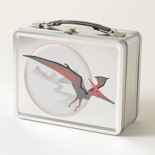 Flüssiger Pterodactyl Metall Brotdose (Vorderseite)