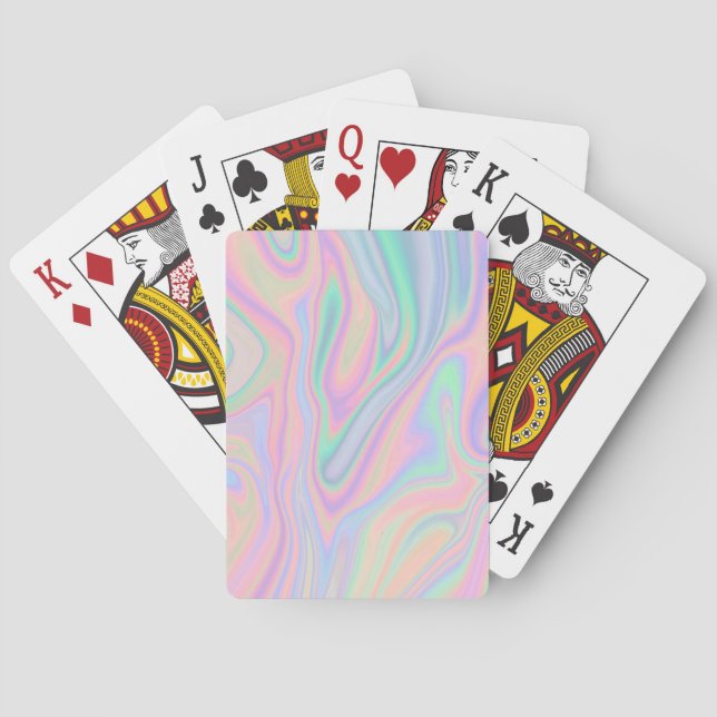 Flüssiger schillernder Einhorn-Farbentwurf Spielkarten (Rückseite)