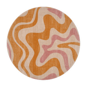 Flüssiger Schwirl Retro Vibe Orange und Dusky Pin Schneidebrett