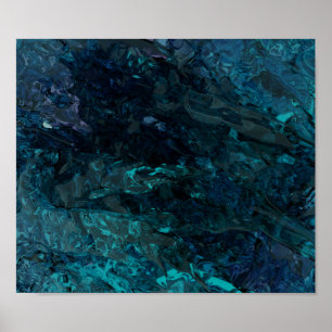 Flüssiges Blau Poster
