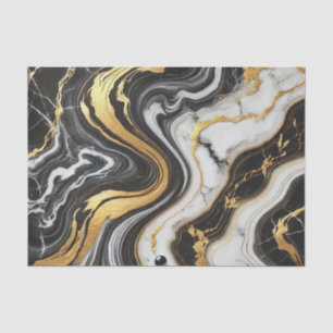 Flüssiges Gold Schwarz Weiß Marmor Optik Glamour H Seidenpapier