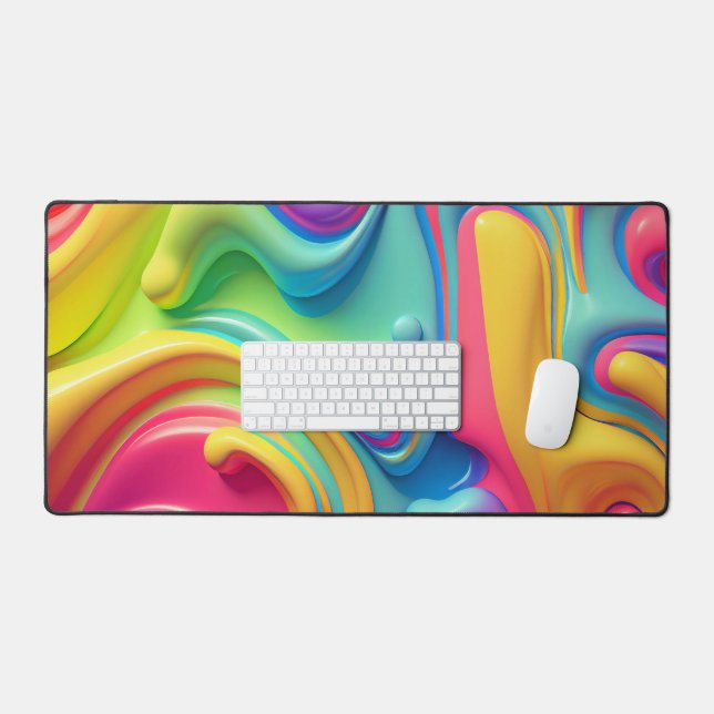 Flüssiges Kunststoffneber Abstrakt Schreibtischunterlage (Tastatur & Maus)