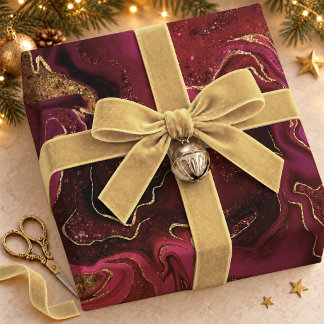 Flüssiges Rotgold Elegantes Marmormuster Geschenkpapier