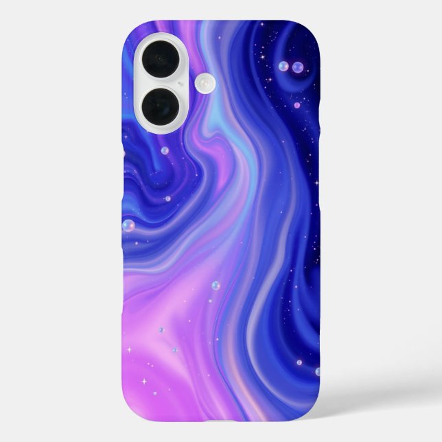 Flüssiggalaxie: Ein Mesmerisierendes Abstrakt iPhone 16 Hülle (Rückseite)