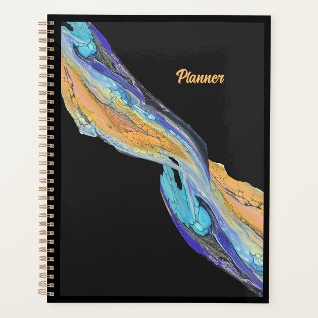 Flüssigkeits-Acrylmalerei aus einem Planer (Vorderseite)