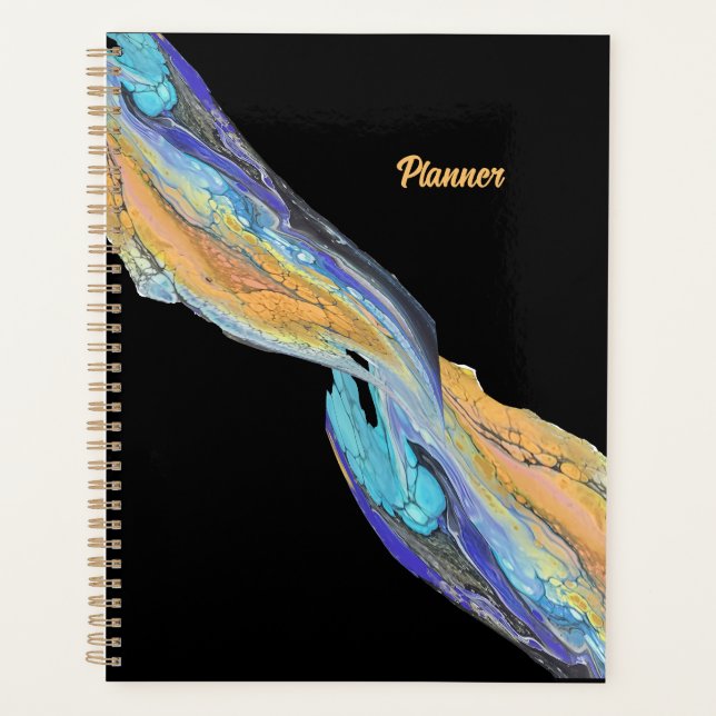 Flüssigkeits-Acrylmalerei aus einem Planer (Vorderseite)