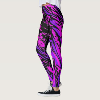 Flüssigkeits-Bio-Gefahr-Streifenmuster-Leggings Da Leggings