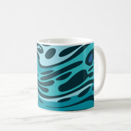 Flüssigkeitsplanung mit Blauer- und Aqua-Formen Kaffeetasse