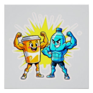 Flüssigkeitsstärke – Lustiger Saft- und Wassermusk Poster