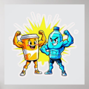 Flüssigkeitsstärke – Lustiger Saft- und Wassermusk Poster
